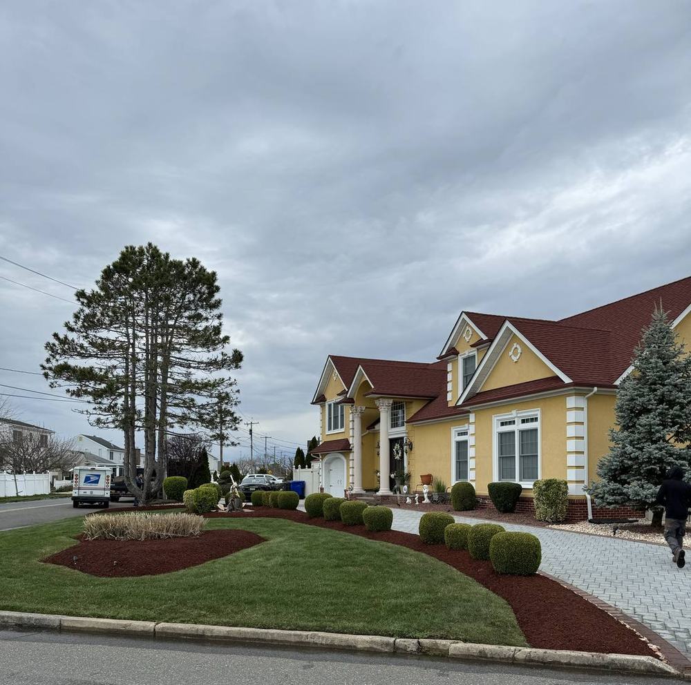 Full front yard renovation with paver walkway